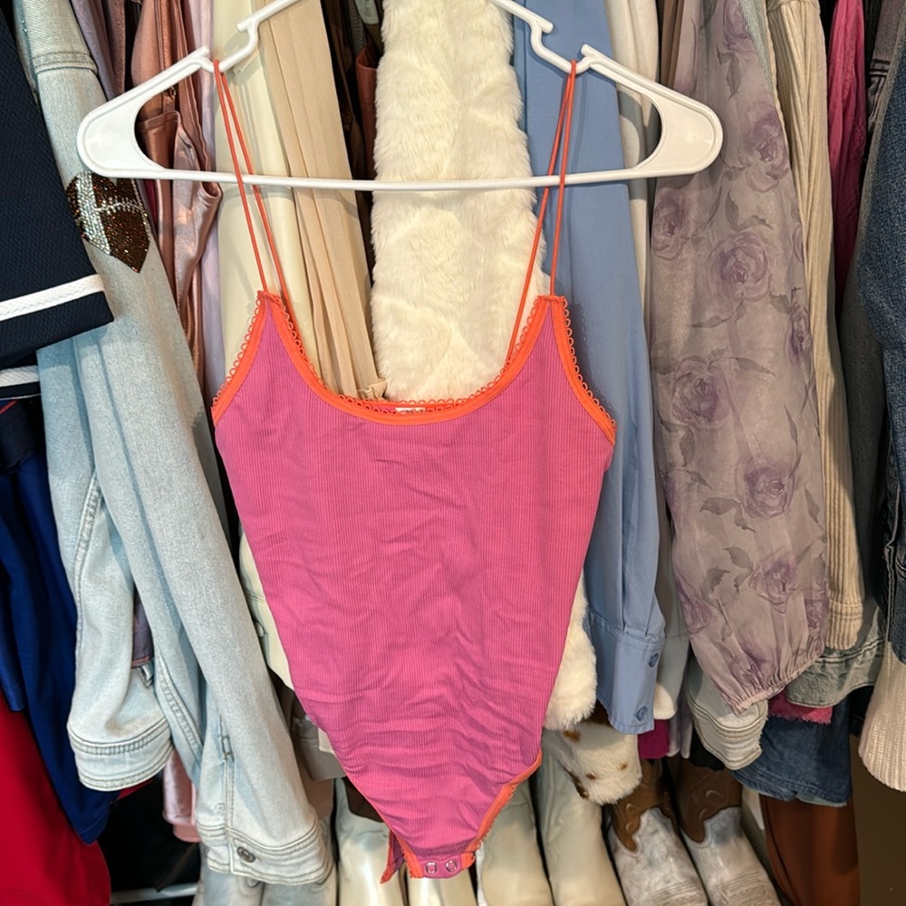 Pink and Orange Body Suit